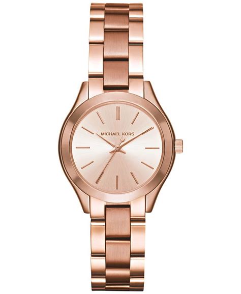 slim runway scatter logo rose gold-tone watch michael kors|Michael Kors slim runway watch.